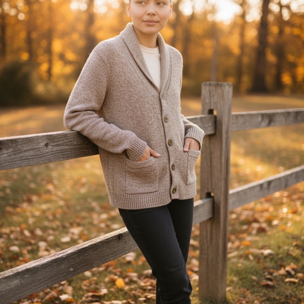 Karen Scott Women's Tan Button-Up Cardigan - Picture 3 of 10